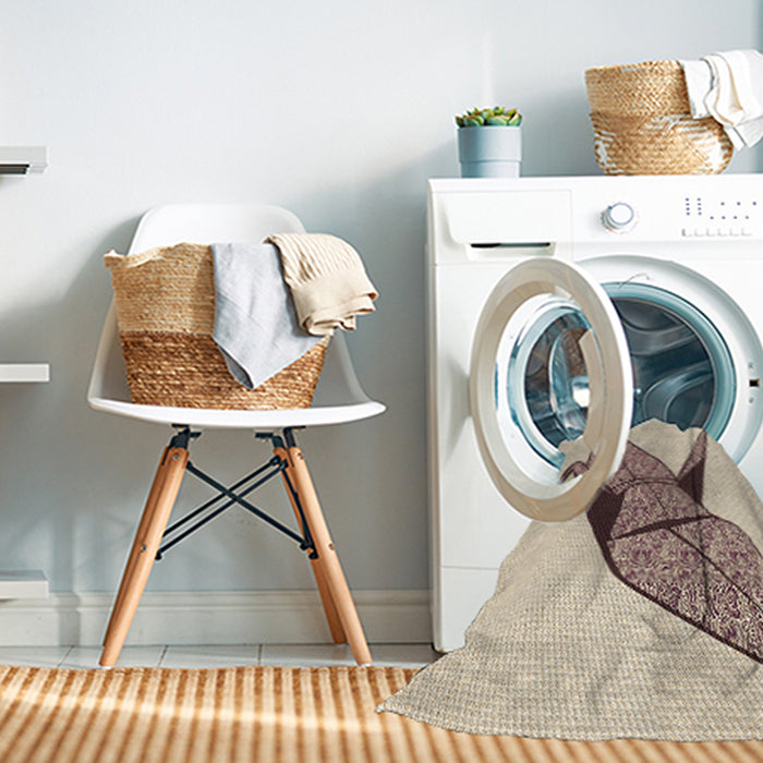 Machine Washable Transitional Wheat Beige Rug in a Washing Machine, wshpat852brn