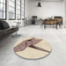 Round Patterned Wheat Beige Rug in a Office, pat852brn