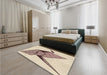 Patterned Wheat Beige Rug in a Bedroom, pat852brn