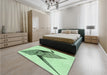 Patterned Mint Green Rug in a Bedroom, pat852grn