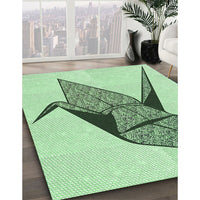 Patterned Mint Green Rug, pat852grn