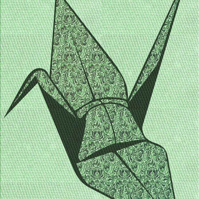 Machine Washable Transitional Mint Green Rug, wshpat852grn