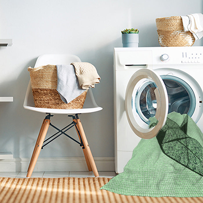 Machine Washable Transitional Mint Green Rug in a Washing Machine, wshpat852grn