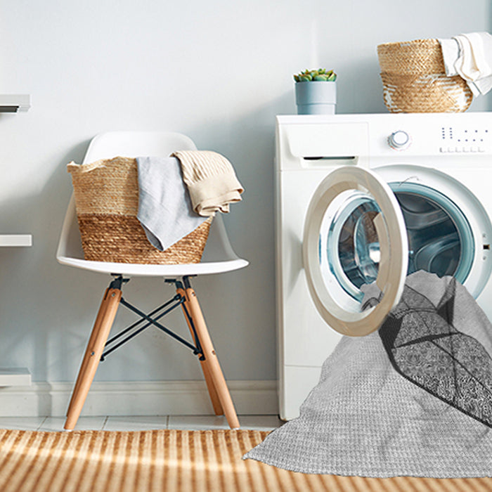 Machine Washable Transitional Platinum Gray Rug in a Washing Machine, wshpat852gry