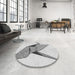 Round Patterned Platinum Gray Rug in a Office, pat852gry