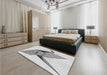 Patterned Platinum Gray Rug in a Bedroom, pat852gry