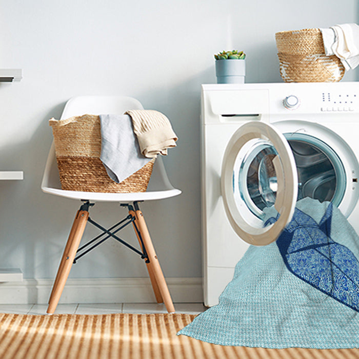 Machine Washable Transitional Blue Rug in a Washing Machine, wshpat852lblu