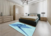 Patterned Blue Rug in a Bedroom, pat852lblu