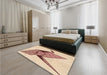 Patterned Navajo White Gold Rug in a Bedroom, pat852org