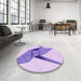 Round Patterned Purple Rug in a Office, pat852pur