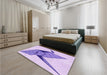 Patterned Purple Rug in a Bedroom, pat852pur