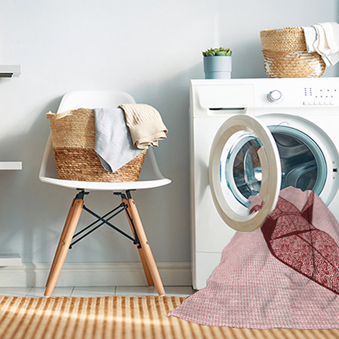 Machine Washable Transitional Red Rug in a Washing Machine, wshpat852rd