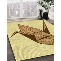 Patterned Cinnamon Brown Rug, pat852yw