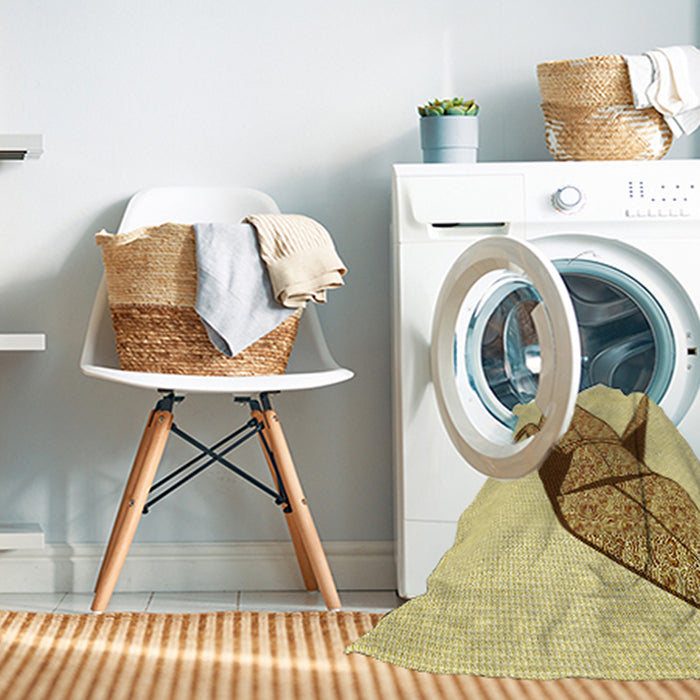 Machine Washable Transitional Cinnamon Brown Rug in a Washing Machine, wshpat852yw