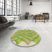 Round Patterned Green Rug in a Office, pat853brn