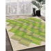 Machine Washable Transitional Green Rug in a Family Room, wshpat853brn