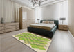 Patterned Green Rug in a Bedroom, pat853brn