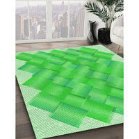 Patterned Neon Green Rug, pat853grn