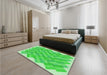 Patterned Neon Green Rug in a Bedroom, pat853grn