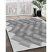 Machine Washable Transitional Platinum Gray Rug in a Family Room, wshpat853gry