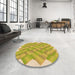 Round Patterned Caramel Brown Rug in a Office, pat853org