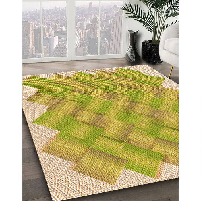Machine Washable Transitional Caramel Brown Rug in a Family Room, wshpat853org