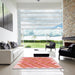 Square Patterned Bright Orange Rug in a Living Room, pat853rd