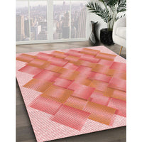 Patterned Bright Orange Rug, pat853rd