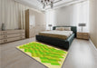 Patterned Pistachio Green Rug in a Bedroom, pat853yw