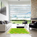 Machine Washable Transitional Pistachio Green Rug in a Kitchen, wshpat853yw