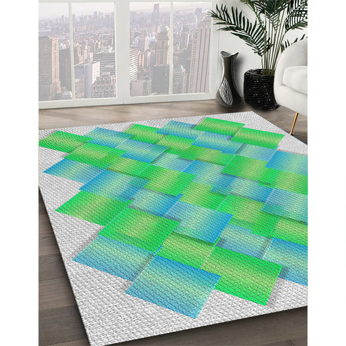 Machine Washable Transitional Mint Green Rug in a Family Room, wshpat853