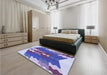 Patterned Amethyst Purple Rug in a Bedroom, pat854blu