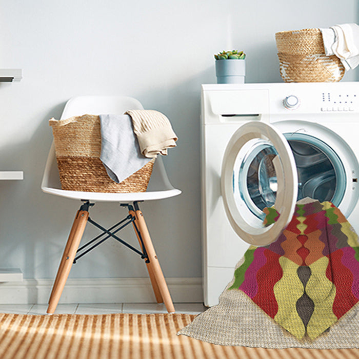 Machine Washable Transitional Red Rug in a Washing Machine, wshpat854brn