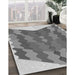Patterned Cloud Gray Rug in Family Room, pat854gry