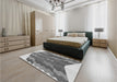 Patterned Cloud Gray Rug in a Bedroom, pat854gry