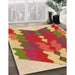 Machine Washable Transitional Yellow Orange Rug in a Family Room, wshpat854org