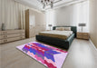 Patterned Dark Orchid Purple Rug in a Bedroom, pat854pur