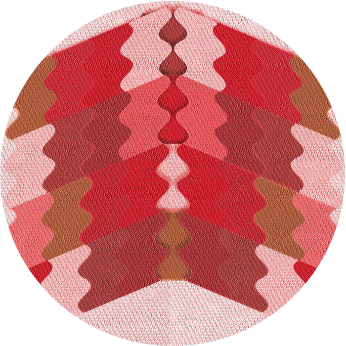 Square Patterned Light Salmon Pink Rug, pat854rd