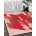 Machine Washable Transitional Light Salmon Pink Rug in a Family Room, wshpat854rd