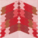 Round Patterned Light Salmon Pink Rug, pat854rd
