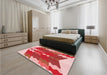Patterned Light Salmon Pink Rug in a Bedroom, pat854rd
