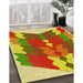 Machine Washable Transitional Green Rug in a Family Room, wshpat854yw