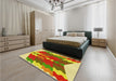 Patterned Green Rug in a Bedroom, pat854yw