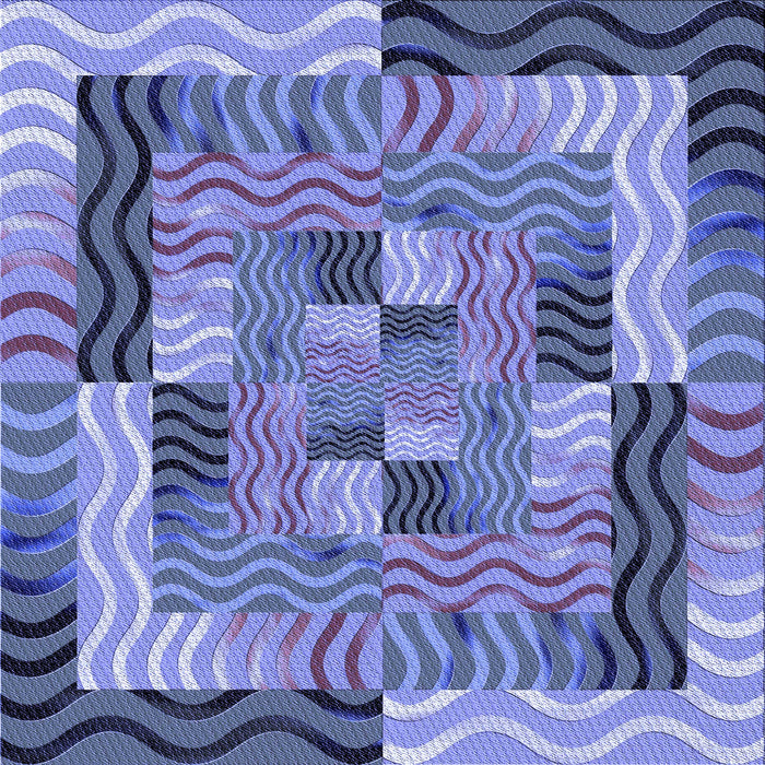 Round Patterned Deep Periwinkle Purple Rug, pat855blu