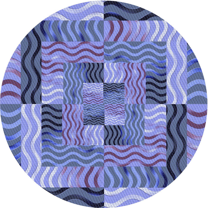 Square Patterned Deep Periwinkle Purple Rug, pat855blu