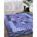 Machine Washable Transitional Deep Periwinkle Purple Rug in a Family Room, wshpat855blu