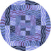 Square Machine Washable Transitional Deep Periwinkle Purple Rug in a Living Room, wshpat855blu