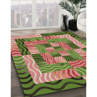 Patterned Chestnut Red Rug, pat855brn