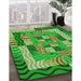 Machine Washable Transitional Green Rug in a Family Room, wshpat855grn