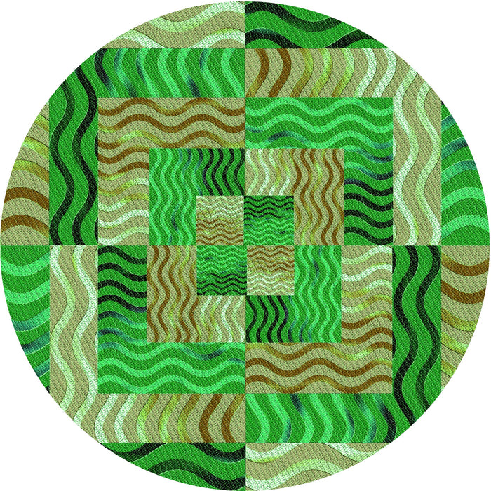 Square Patterned Green Rug, pat855grn